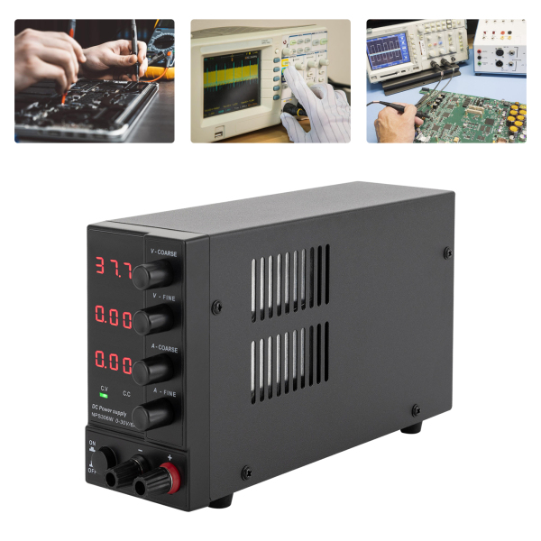 Labornetzteil 0-30 V 0-6 A DC Einstellbares Netzteil Stabilisierte Digitalanzeige Labornetzteil Netzteil Strommessgerät