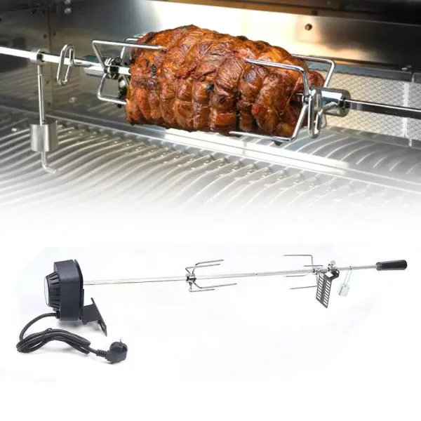 kitneed 220V BBQ Grillspieß mit Edelstahl Motor Rotisserie Drehspieß Gasgrill Set kitneed 220V BBQ Grillspieß mit Edelstahl Motor Rotisserie Drehspieß Gasgrill Set