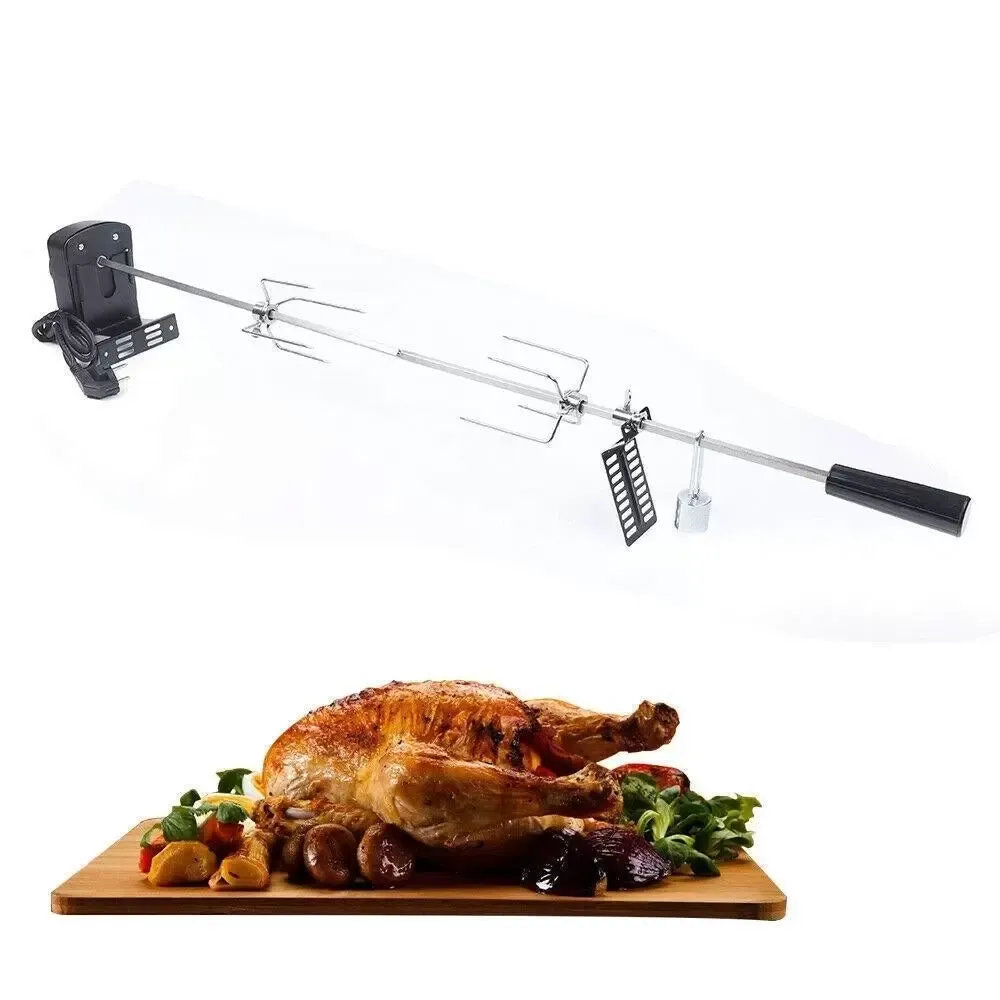 kitneed 220V BBQ Grillspieß mit Edelstahl Motor Rotisserie Drehspieß Gasgrill Set