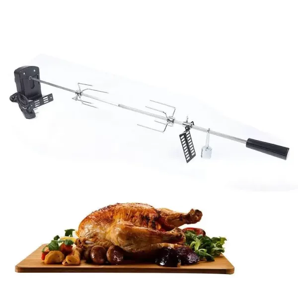 kitneed 220V BBQ Grillspieß mit Edelstahl Motor Rotisserie Drehspieß Gasgrill Set