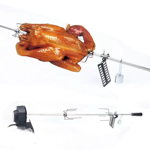 kitneed 220V BBQ Grillspieß mit Edelstahl Motor Rotisserie Drehspieß Gasgrill Set