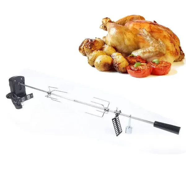 kitneed 220V BBQ Grillspieß mit Edelstahl Motor Rotisserie Drehspieß Gasgrill Set kitneed 220V BBQ Grillspieß mit Edelstahl Motor Rotisserie Drehspieß Gasgrill Set