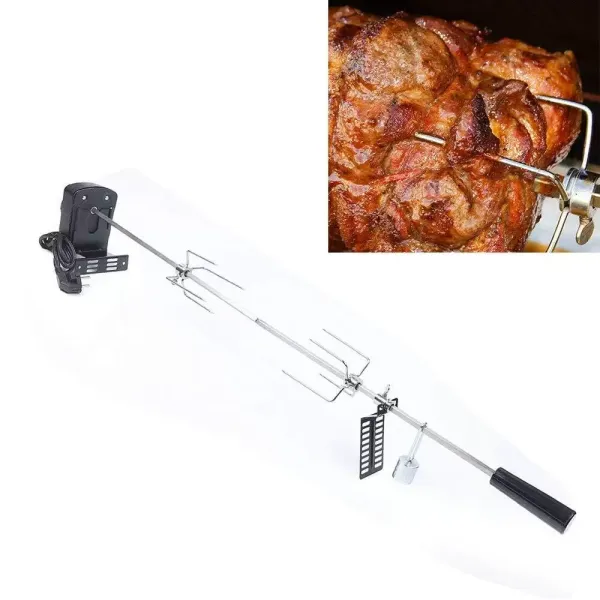 kitneed 220V BBQ Grillspieß mit Edelstahl Motor Rotisserie Drehspieß Gasgrill Set