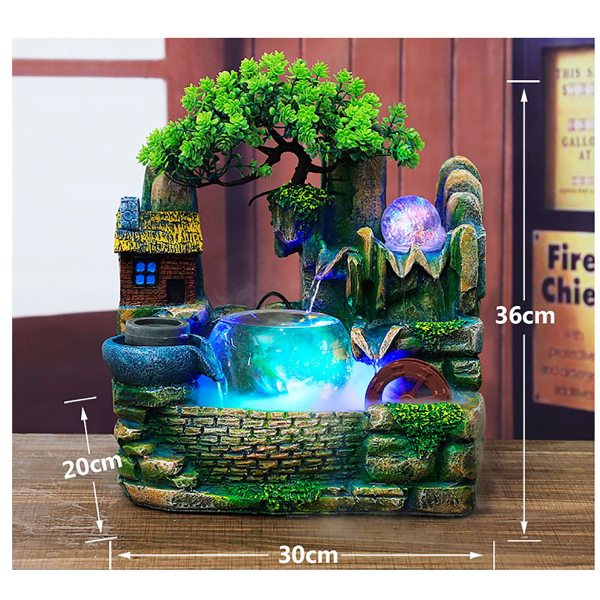 Zimmerbrunnen Brunnen mit Luftbefeuchter Polyresin Tischbrunnen mit Deko-Steingarten Teich Wasserspiel Desktop Wasserfall Zimmerbrunnen Brunnen mit Luftbefeuchter Polyresin Tischbrunnen mit Deko-Steingarten Teich Wasserspiel Desktop Wasserfall