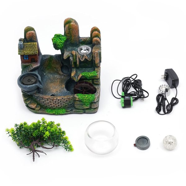Zimmerbrunnen Brunnen mit Luftbefeuchter Polyresin Tischbrunnen mit Deko-Steingarten Teich Wasserspiel Desktop Wasserfall Zimmerbrunnen Brunnen mit Luftbefeuchter Polyresin Tischbrunnen mit Deko-Steingarten Teich Wasserspiel Desktop Wasserfall