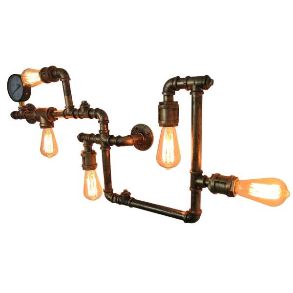 Wasserrohrform Metall Industrielle Kreative Wandleuchten 5 Glühbirnen Industrielampe Wand Lampe 220V Wasserrohrform Metall Industrielle Kreative Wandleuchten 5 Glühbirnen Industrielampe Wand Lampe 220V