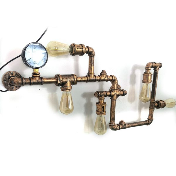 Wasserrohrform Metall Industrielle Kreative Wandleuchten 5 Glühbirnen Industrielampe Wand Lampe 220V Wasserrohrform Metall Industrielle Kreative Wandleuchten 5 Glühbirnen Industrielampe Wand Lampe 220V