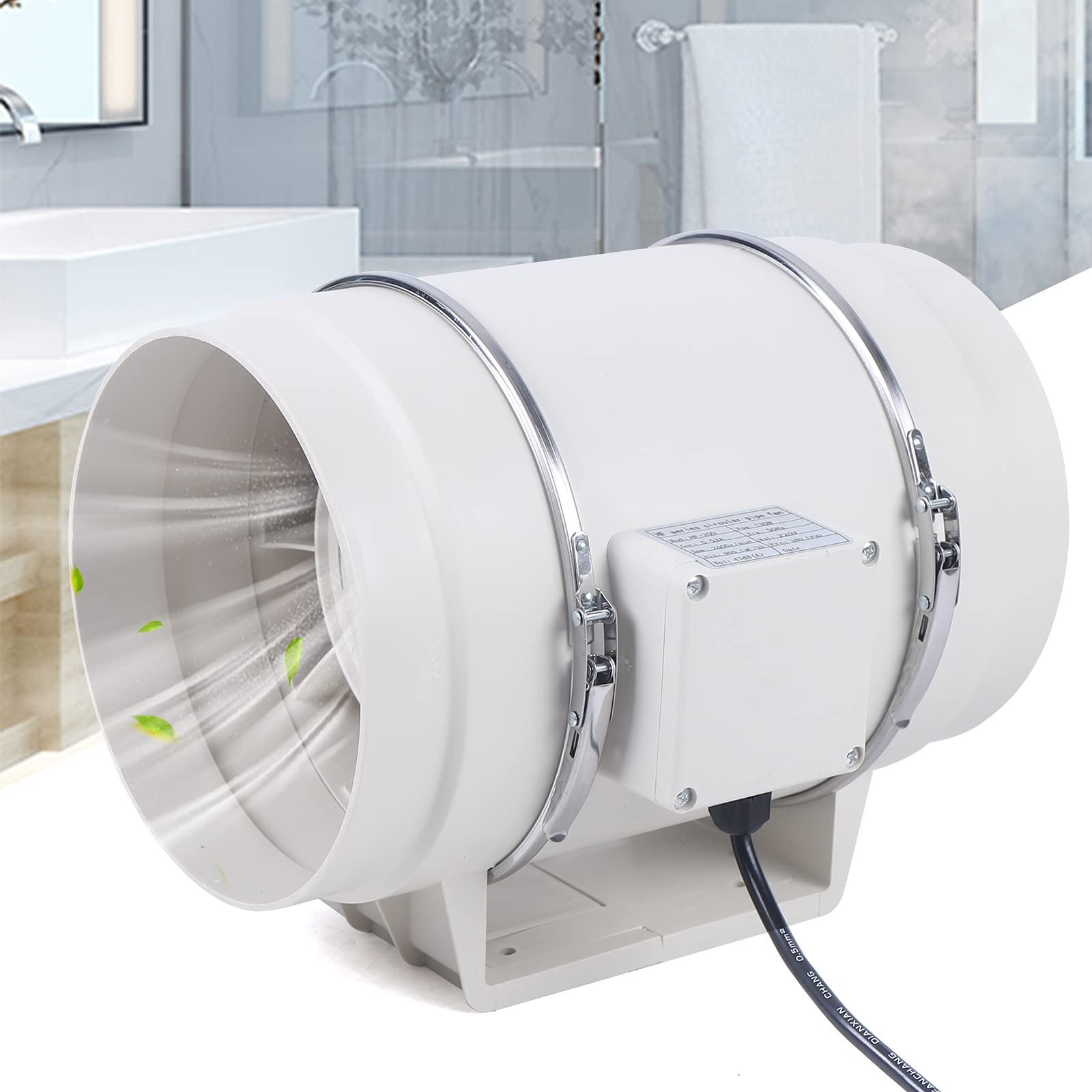 200 mm Ablüfter Rohrventilator mit Kugellager Ventilator Lüfter Vents,Rohrlüfter 900 m³/h 2600 U/min
