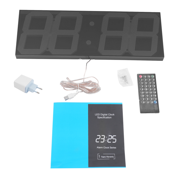 LED-Digitaluhr, LED-Wanduhr, LED-Digitaluhr mit Fernbedienung für Wohnzimmer, Büros – Grüne Schrift LED-Digitaluhr, LED-Wanduhr, LED-Digitaluhr mit Fernbedienung für Wohnzimmer, Büros – Grüne Schrift