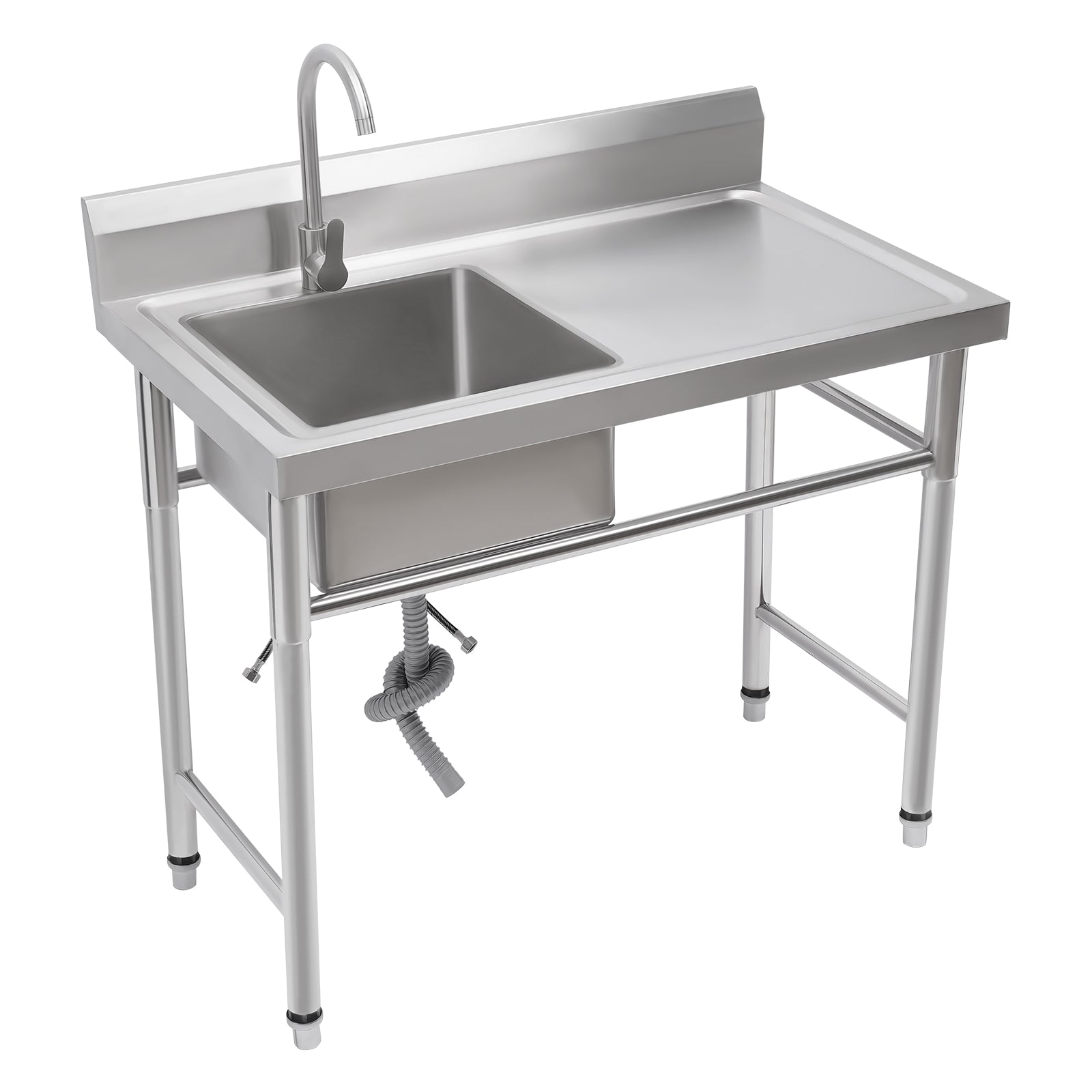 Edelstahl Spüle mit 1 Waschbecken (links) Spüle 201 Edelstahl 100 x 60 x 93 cm