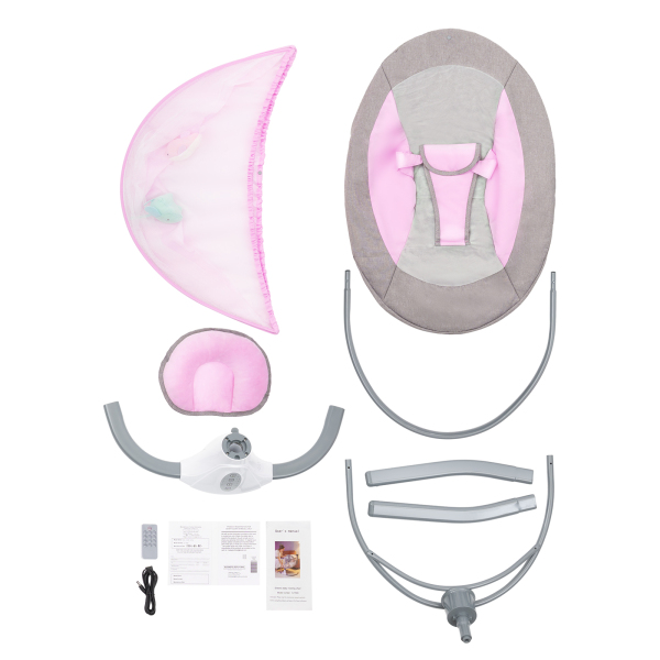 Schaukelstuhl Geschwindigkeitsverstellbare Baby Schaukelstuhl Mit Musik Timer für 0-12 Monate 3-12KG Baby