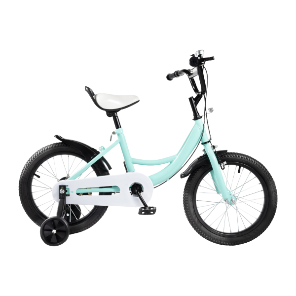 kitneed 16 Zoll Kinderfahrrad Jugendfahrrad Kinderfahrrad Fahrrad mit Zusatzrad Grün