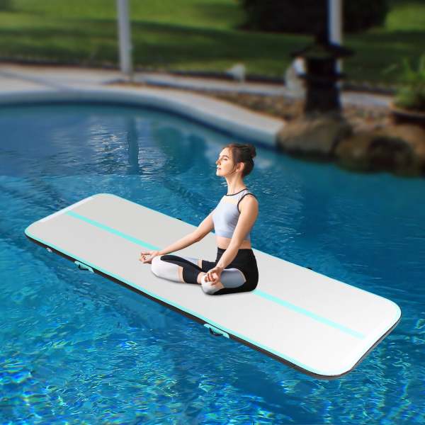KITNEED 1*3m Turnmatte Aufblasbar Yogamatte Gymnastikmatte Trainingsmatte mit Luftpumpe