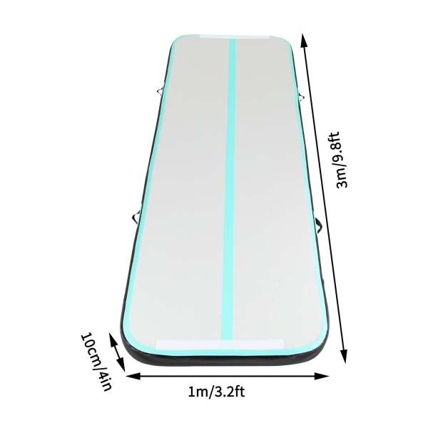 KITNEED 1*3m Turnmatte Aufblasbar Yogamatte Gymnastikmatte Trainingsmatte mit Luftpumpe