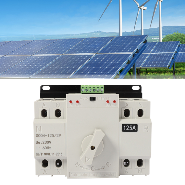 AC 230 V 2P 125 A ATS CB Dual Power Automatischer Transferschalter, für kommunale Stromversorgung, USV, Wechselrichter