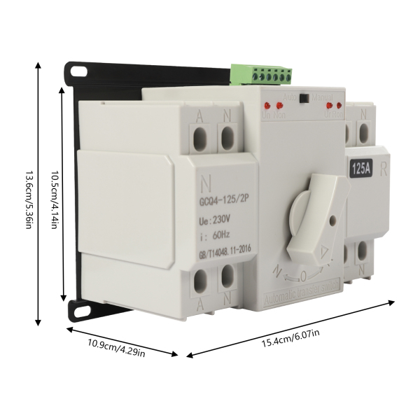 AC 230 V 2P 125 A ATS CB Dual Power Automatischer Transferschalter, für kommunale Stromversorgung, USV, Wechselrichter AC 230 V 2P 125 A ATS CB Dual Power Automatischer Transferschalter, für kommunale Stromversorgung, USV, Wechselrichter