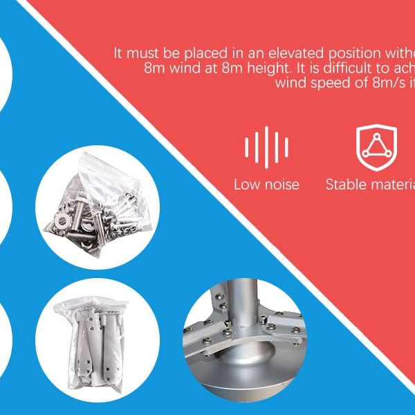 KITNEED Windgenerator Power-Turbine Vertikal 3-Klinge mit Regler 24V 400W Vertikale Windgenerator