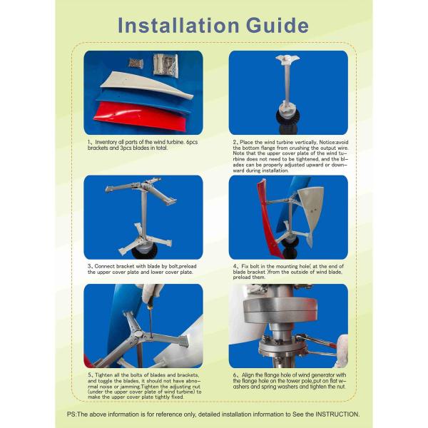 KITNEED Windgenerator Power-Turbine Vertikal 3-Klinge mit Regler 24V 400W Vertikale Windgenerator