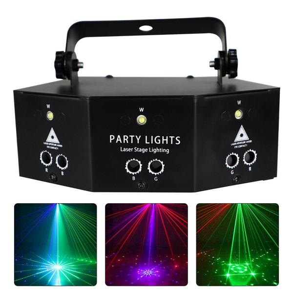 9-Eyes Laser LED RGB Licht DJ Projektor Disco Bühnenbeleuchtung Lichteffekt DMX Effektstrahler Geschenk 9-Eyes Laser LED RGB Licht DJ Projektor Disco Bühnenbeleuchtung Lichteffekt DMX Effektstrahler Geschenk